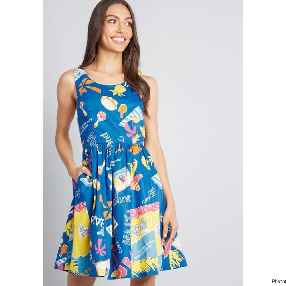 ModCloth Optimistic Effect Sleeveless Dress